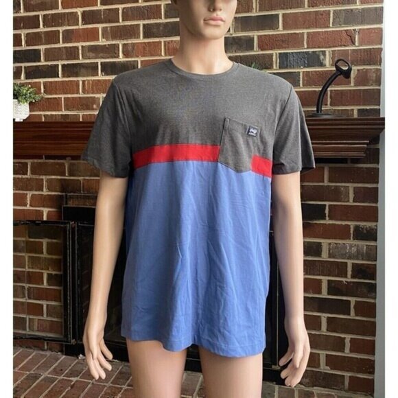 Perry Ellis Men's  Large Blue/Gray/Red Short Sleeve Crew Neck T-Shirt Cotton New - Picture 11 of 11